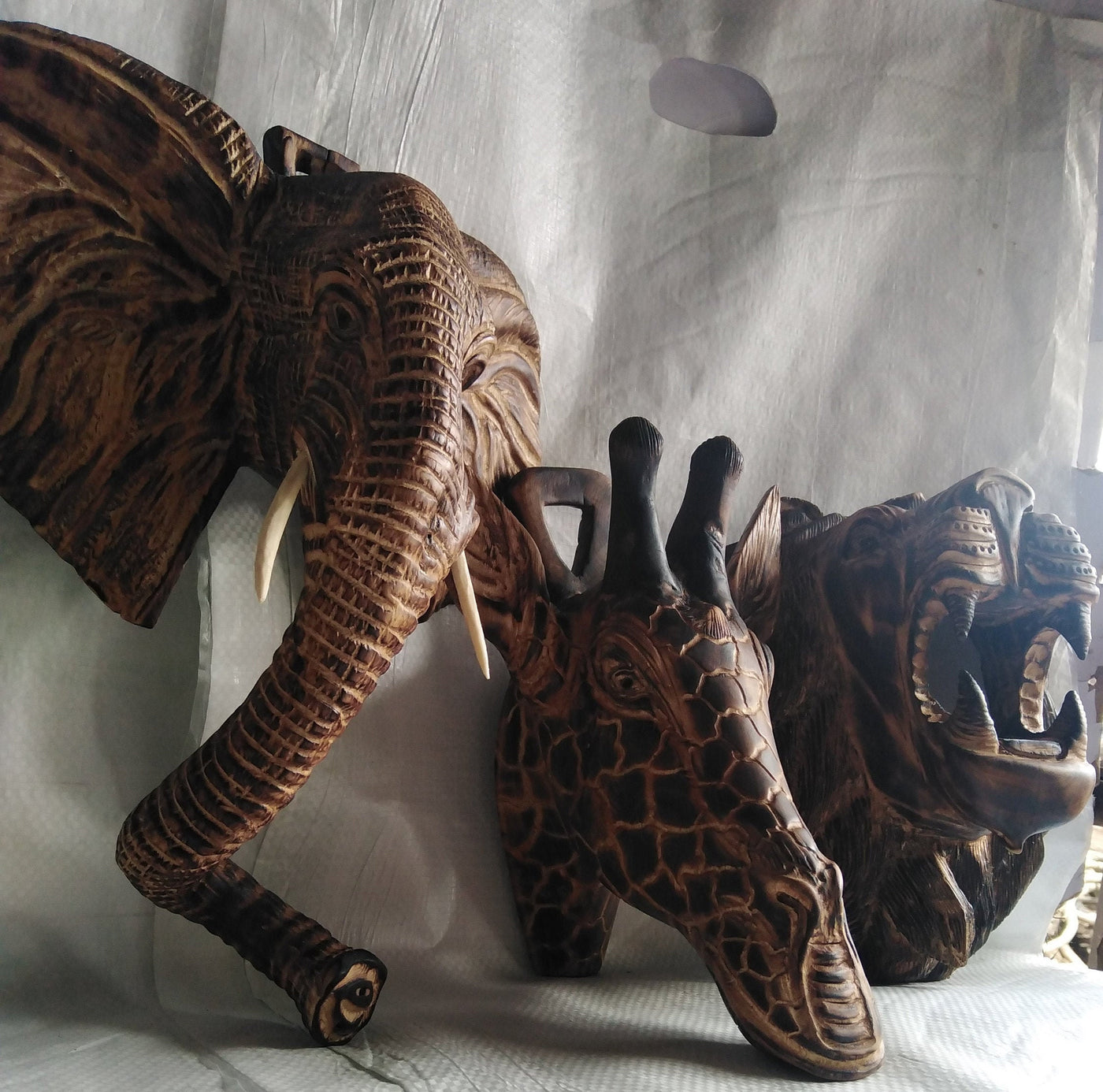 Wholesale Handmade Antique wooden Animal Wall Decor.Wall Hanging Decor.Giraffe head art.1 piece of your Choice.Christmas Handmade Gifts