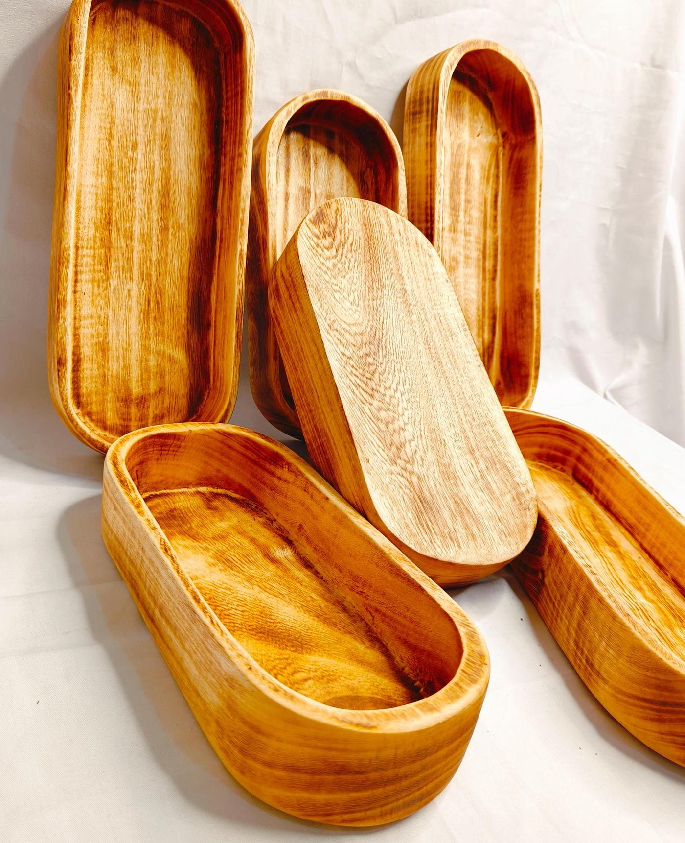 New Perfect Hand Held Machine Cut Hand finished wooden unique Dough Bowls Mix of 6pcs/wax pour 11 and 9"Candle making Bowl Farmhouse DIY kit