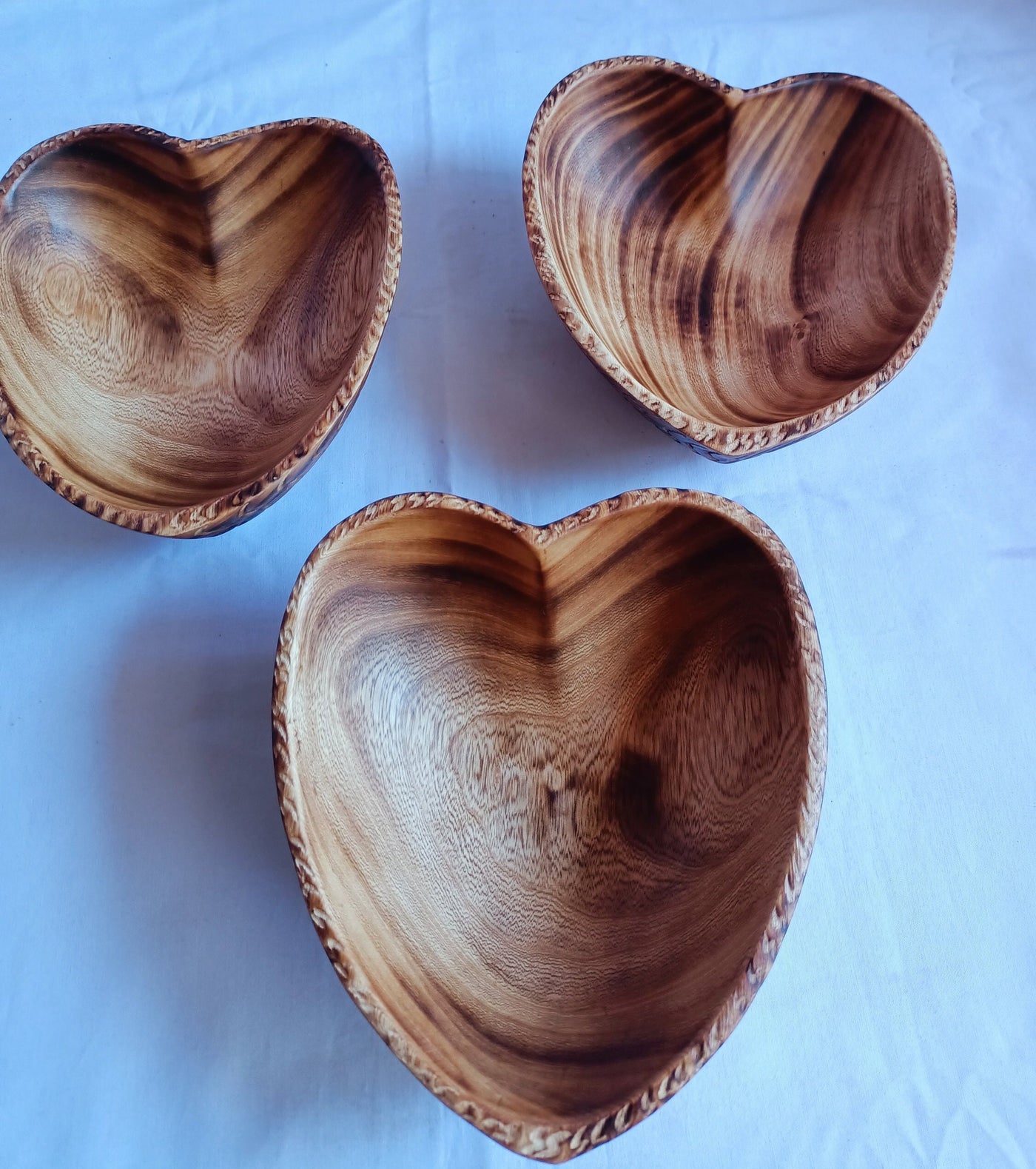 Bulk Sale! Handmade Heart shaped wooden Decorated Dough Bowls set of 8. Valentine Decor Candle Bowls. DIY Candle Gift Bowls. Farmhouse Decor