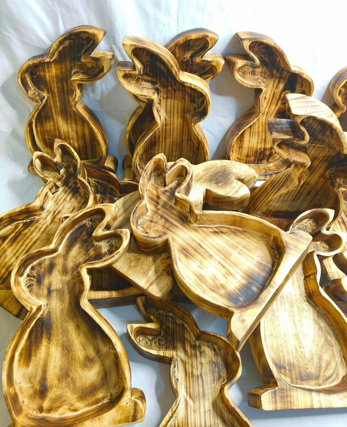 Wholesale Easter Bunnies Bowls/10x6" wooden Dough Bowls Easter Bunnies set of 15pcs/Easter Candles Gift items wax pour Farmhouse DIY Decor