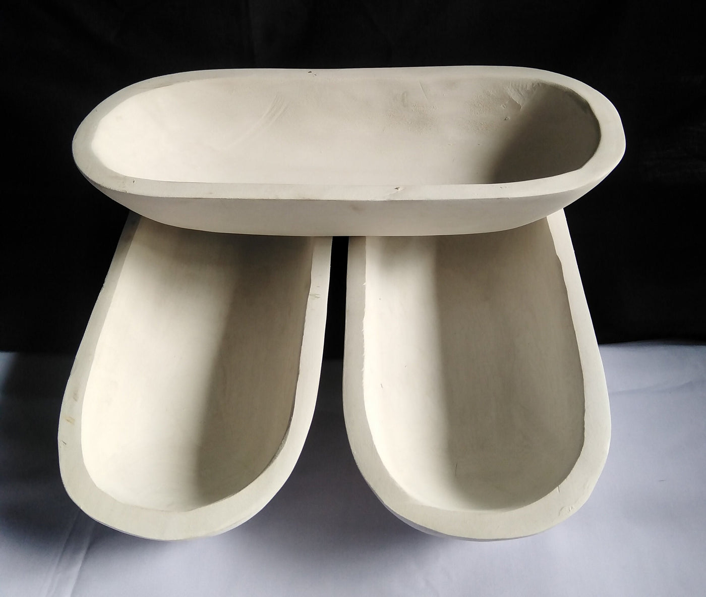 Bulk medium Wooden Candle Dough Bowls- white set of 3. Centerpiece Home Decor Bowls. Diy Candle Making Kit. 13" Wood Bowls.
