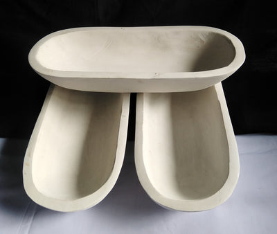 Bulk medium Wooden Candle Dough Bowls- white set of 3. Centerpiece Home Decor Bowls. Diy Candle Making Kit. 13" Wood Bowls.