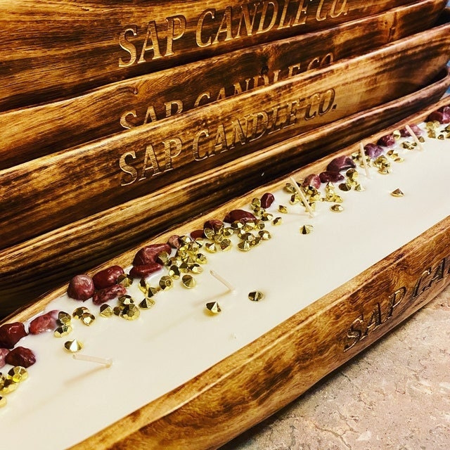Extra Large 21 inch Wooden Candle Pour Bowl Long Console Candle Bowl Farmhouse Decor Outdoor Heavy baguette dough Bowl Bulk sale qty 2 Gifts