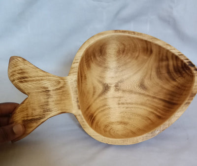 Handmade Fish Shaped Bowl. Hand-carved Fish theme Dough Display Bowl. Fishy Gift Bowl.Cute Gift items. Centerpiece Decor Wooden Bowls.