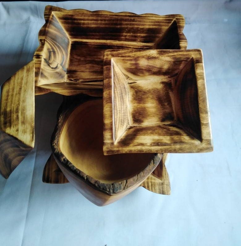 Wholesale.The New Dough Bowls Combo. A set of 5 Assorted Candle Bowls,, Rectangular,heart, square wax Bowl