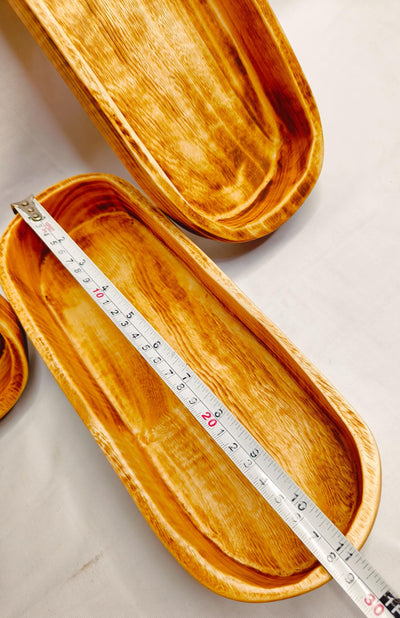 The Perfect Candle Dough bowls /New and Improved Wooden Dough Bowl for Candles set of 7/ woody stained 11x4x2 inches Farmhouse Decor Gift