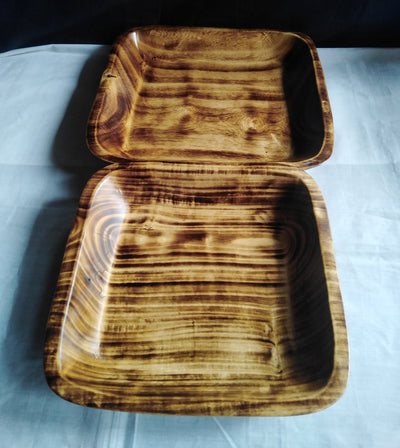 Wholesale Dough Bowls. Handcarved Square Plate Stackable Dough Bowls Lots of 5.wax Dough Bowls Supplier for Candle Making Business