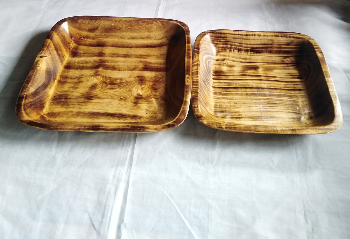 Wholesale Dough Bowls. Handcarved Square Plate Stackable Dough Bowls Lots of 5.wax Dough Bowls Supplier for Candle Making Business