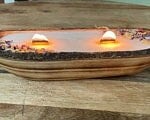 Wholesale Supply.Unique Newly Handcarved Dough Bowls For Candle with the bark  set of 8 medium-4 and small-4 mix 11"and 9".Rustic Home Decor