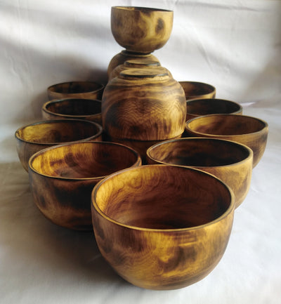 ONSALE WHOLESALE.QTY 20  Machine Cut Hand Finished  wholesale 4 inch Cross Diameter Candle Making Dough Bowls Small Round Cute wooden Bowls