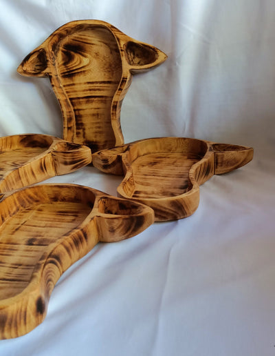 Wholesale Availability:Handcrafted Cow Head Dough Bowls set of 4 Handcarved Hornless Decor Display Event Bowls.Farmhouse.Cow head wall Decor