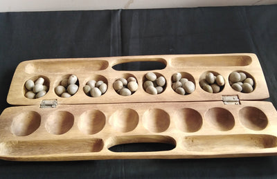 Personalised Antique Mancala Board Game.Inscribed Bao Board Game.Traditional Ajua Game.Hawalis Game of Oman.with Sago palm seeds or Marbles