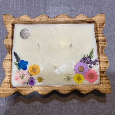New!Wholesale Unique Handcrafted wavy outer Edge Dough Bowls set of 5.Wooden multi wick Candle Display Rolling Bowls.Fast Shippingng Bowls