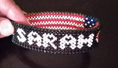 Wholesale United States Flag. Personalized Name Beaded Bracelet. Kenya/American Flag Colours. Handmade Patriotic Custom word Bracelet.