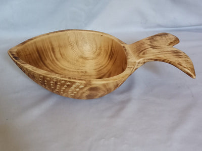 Handmade Fish Shaped Bowl. Hand-carved Fish theme Dough Display Bowl. Fishy Gift Bowl.Cute Gift items. Centerpiece Decor Wooden Bowls.