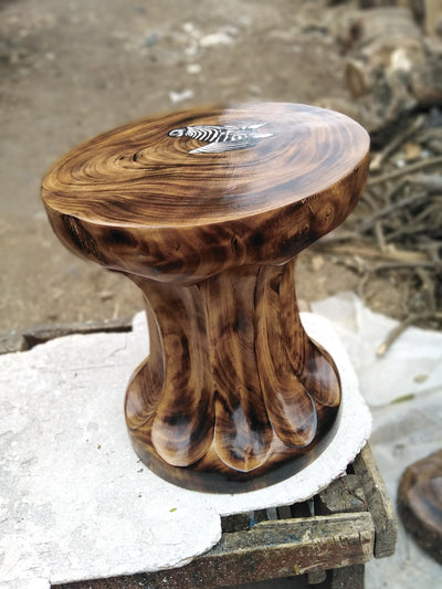 Antique wooden stump Table or Stool For Modern Homes,Outdoor or Indoor Crafts and Art work. Animal painted Table Christmas Gift.