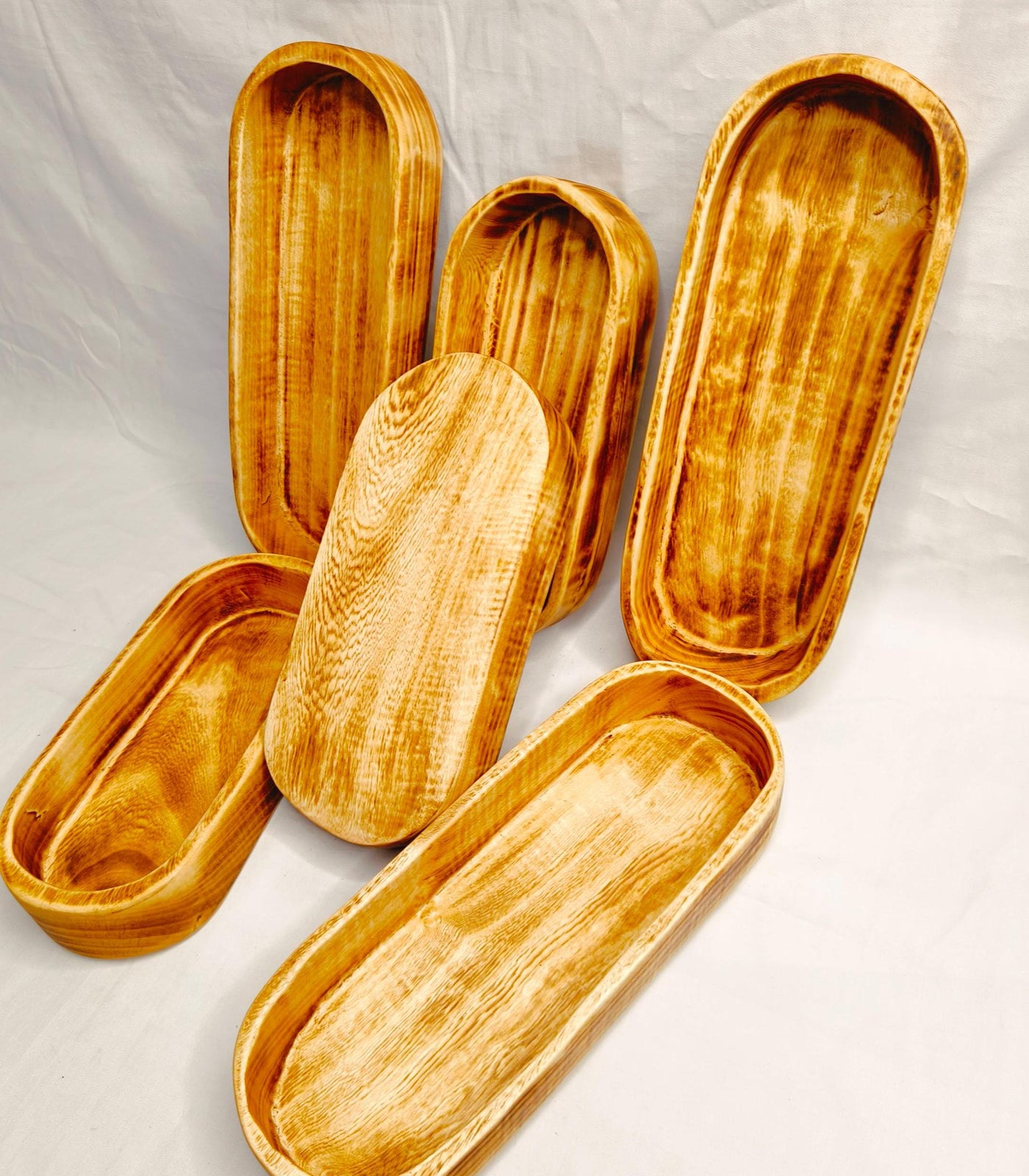 New Perfect Hand Held Machine Cut Hand finished wooden unique Dough Bowls Mix of 6pcs/wax pour 11 and 9"Candle making Bowl Farmhouse DIY kit