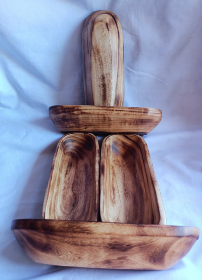 Wholesale Supply! Beautiful Candle Ready 3 Wick Dough Bowls Qty 7. Hand Carved 11×4×2.2" wood Bowl. Rustic Farm House Home Decor.DIY Candle