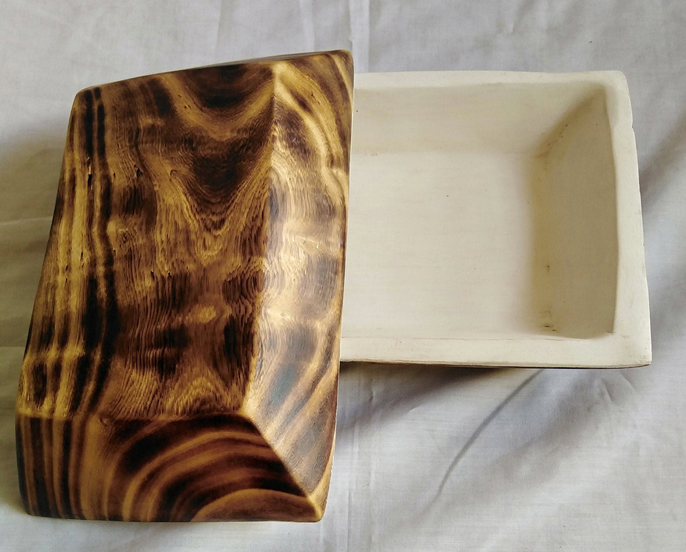 ONSALE.WHOLESALE. Handcarved Wooden Candle Dough Bowls Set of 8 Stained wood  Bowls-white Paint Inside. Unique Decor Display Bowls Bulk .