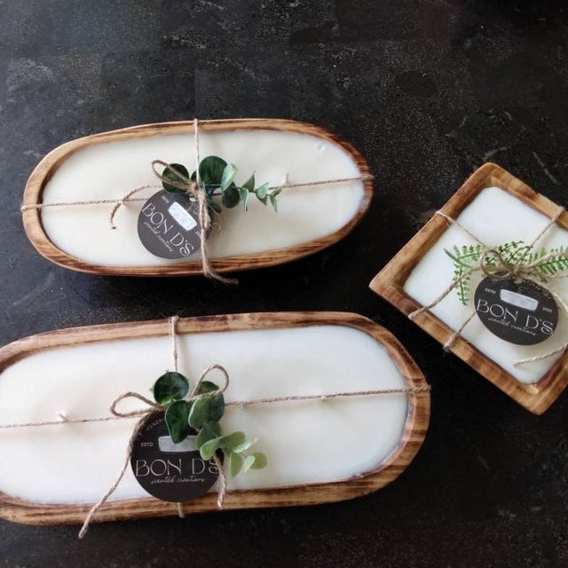 Wholesale Supply.Beautiful HandCarved Dough Bowls For Candle set of 6 medium-3 and small-3 mix 11"and9".Rustic Home Decor.DIY Candle Project
