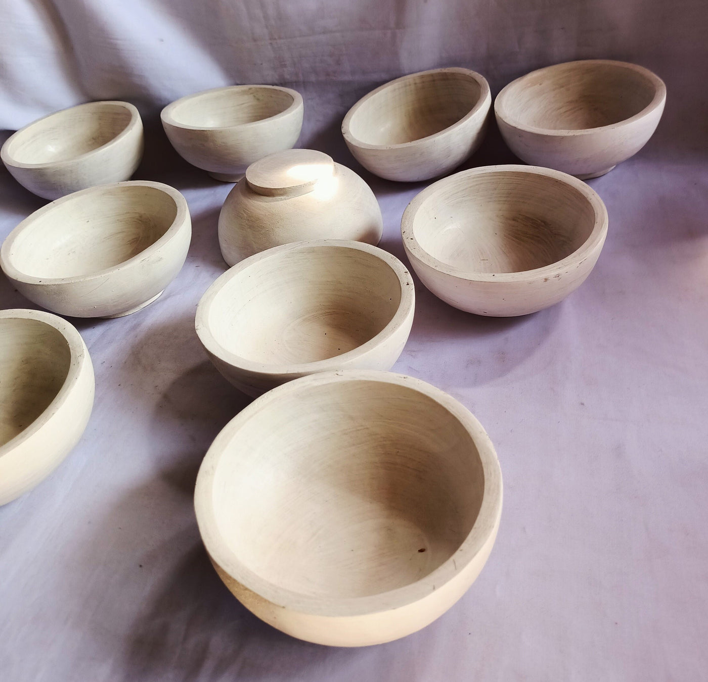 ONSALE. Wholesale 5" Diameter Machine Cut Dough Bowls set of 10  White.Candle Ready wax fill Bowls. DIY Decor Farmhouse Bowls.Free shipping