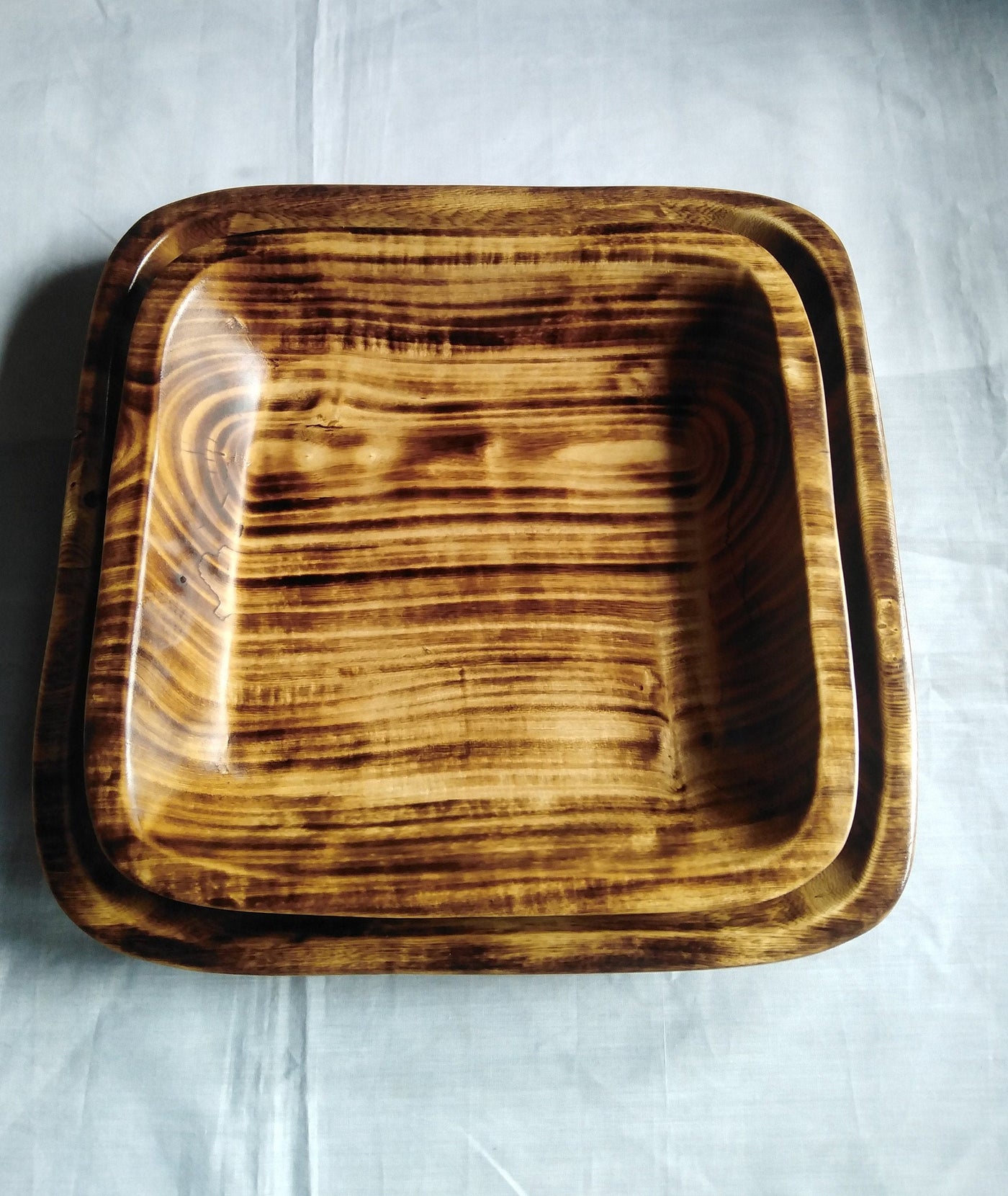 Wholesale Dough Bowls. Handcarved Square Plate Stackable Dough Bowls Lots of 5.wax Dough Bowls Supplier for Candle Making Business
