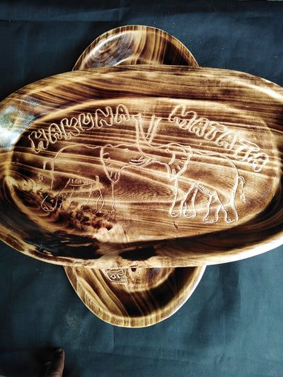 Jambo Africa Customised Wooden Serving Trays.Multipurpose wood Trays. Tea/Water/Drinks/General Food Serving Tray . Decor Platter. Gift Item