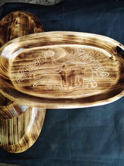 Jambo Africa Customised Wooden Serving Trays.Multipurpose wood Trays. Tea/Water/Drinks/General Food Serving Tray . Decor Platter. Gift Item