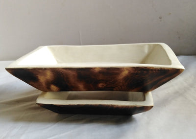 ONSALE.WHOLESALE. Handcarved Wooden Candle Dough Bowls Set of 8 Stained wood  Bowls-white Paint Inside. Unique Decor Display Bowls Bulk .