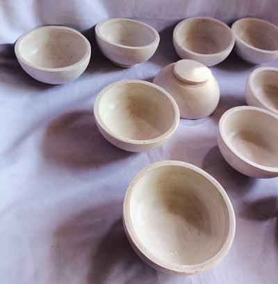 ONSALE. Wholesale 5" Diameter Machine Cut Dough Bowls set of 10  White.Candle Ready wax fill Bowls. DIY Decor Farmhouse Bowls.Free shipping