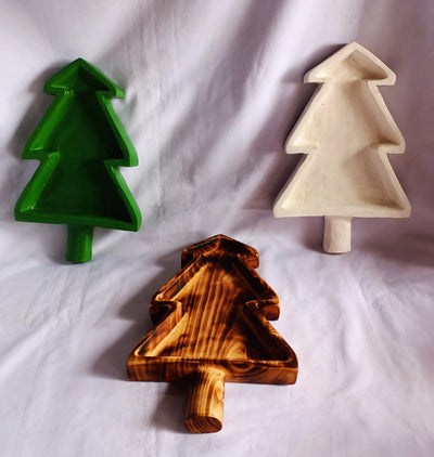 Wholesale Availability! ONSALE.A set of 6 Painted Tree Dough Bowls. Christmas tree wax Pour Candle Bowls Farmhouse Decor Bowls.10 " Long