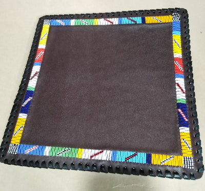 Wholesale. Handmade African Leather Beaded Placematts set of 2. Modern Homes Placemats.Customised Rectangle,square and Round Table Mats.
