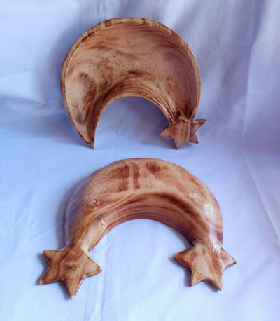 Wholesale! Single-Double Star Mix cresent Moon shaped Handcarved Dough Bowls set of 6. Diy Candle Bowls. Farmhouse Decor Bowls.Gift items.