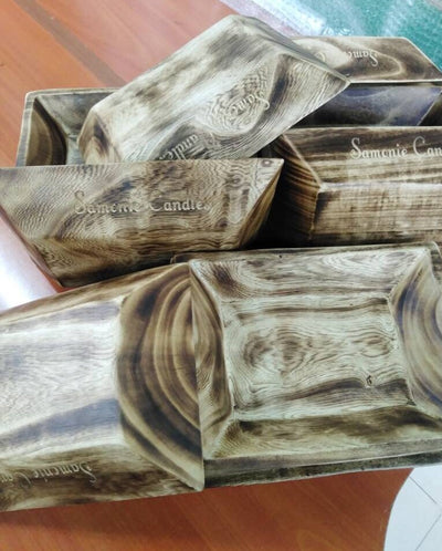 Wholesale Bundle of 8 Personalized Candle Bowls 9*7" medium - medium Dough Bowls Natural Wood stained
