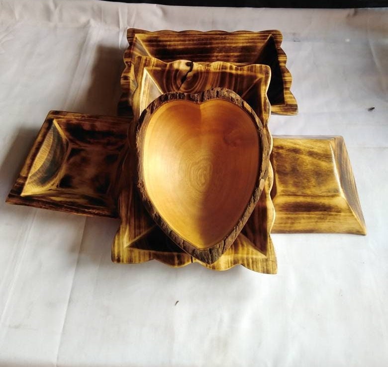 Wholesale.The New Dough Bowls Combo. A set of 5 Assorted Candle Bowls,, Rectangular,heart, square wax Bowl
