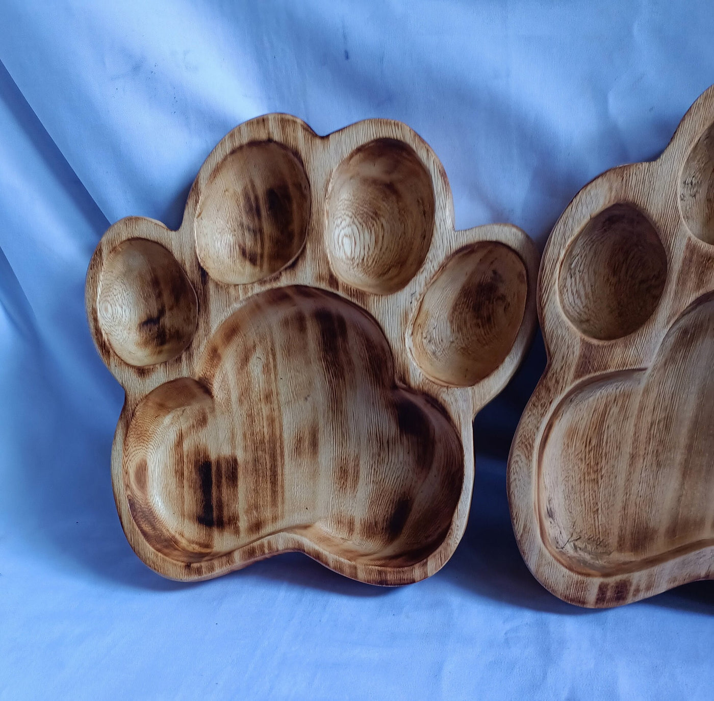 Wholesale Supply Beautiful Hand carved Dog Paw Bowls for Candle set of 4 Pawsome  wooden Candle Bowls/Rustic Home Decor/Boho paw Decor Gift