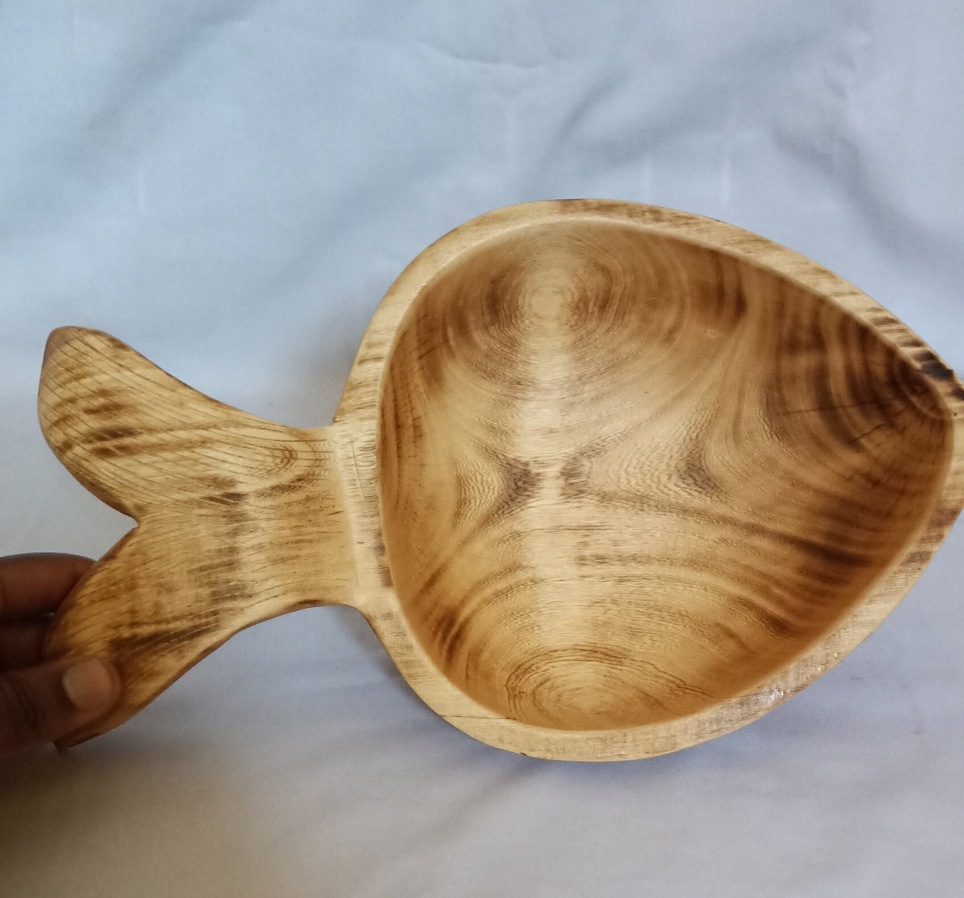 Handmade Fish Shaped Bowl. Hand-carved Fish theme Dough Display Bowl. Fishy Gift Bowl.Cute Gift items. Centerpiece Decor Wooden Bowls.