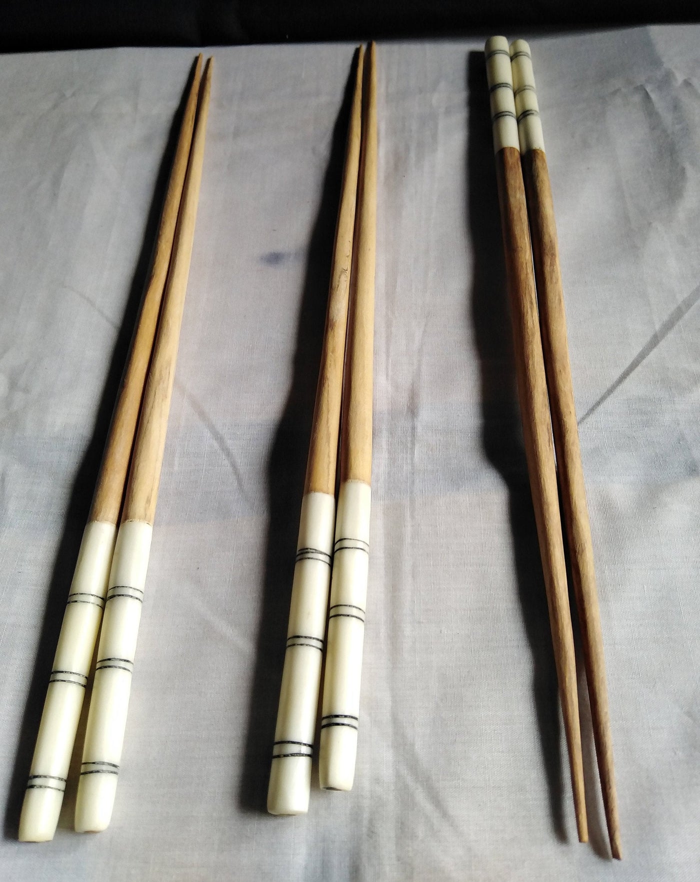 Wholesale. Handmade Olivewood and Borne Chopsticks. Unique set of 5. Borne inlay Chopsticks. Bulk chopsticks for Resell.