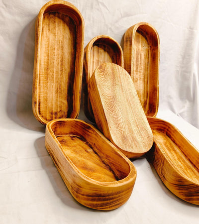 New Perfect Hand Held Machine Cut Hand finished wooden unique Dough Bowls Mix of 6pcs/wax pour 11 and 9"Candle making Bowl Farmhouse DIY kit