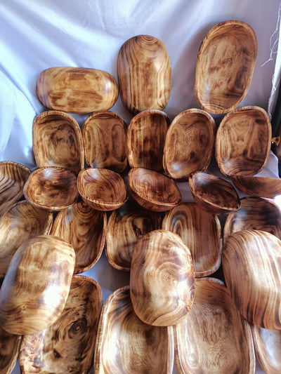 Bulk Sale! Handcarrved 9*6*2 " Dough Bowls set of 7. Perfect Candle Ready Bowls. DIY Wax Pour Bowls. Farmhouse Decor Gift Bowls.