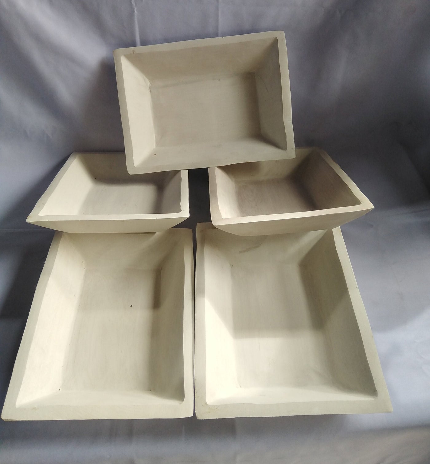 ON SALE. Wholesale Bundle of 8 White Dough Bowls. Handcarved Rustic Wood White Decor Bowl. Buy 8 get 1 free. Candle Bowls