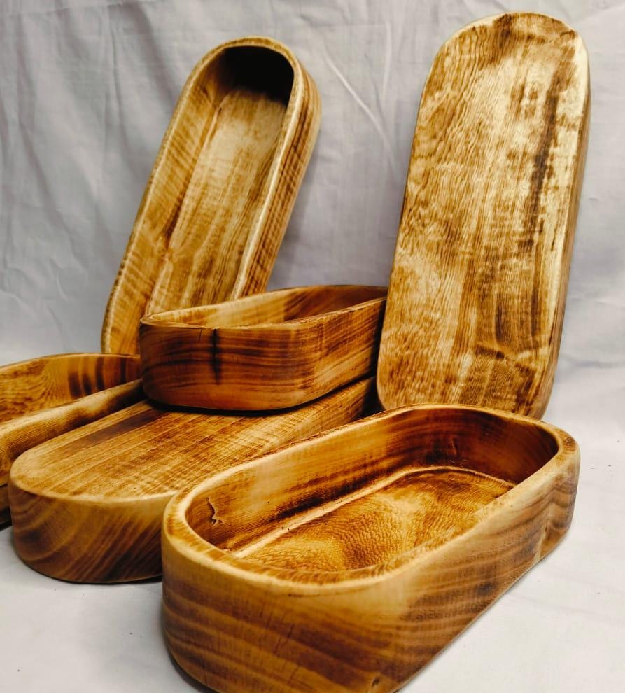 New Perfect Hand Held Machine Cut Hand finished wooden unique Dough Bowls Mix of 6pcs/wax pour 11 and 9"Candle making Bowl Farmhouse DIY kit