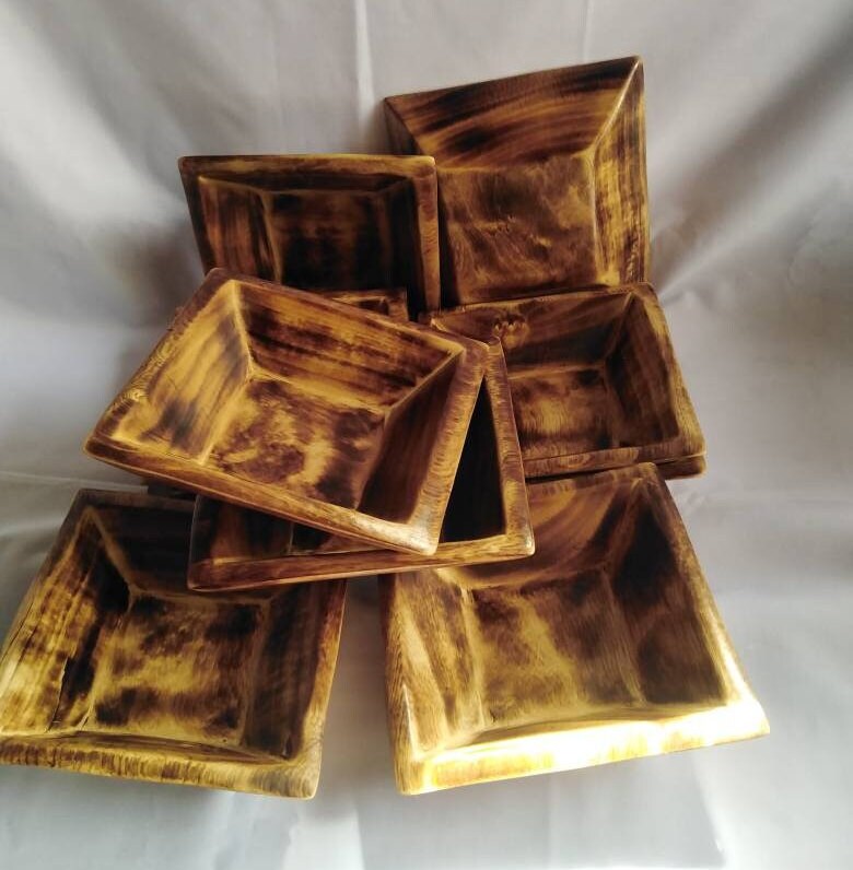 Lots of 20 Candle Ready Adorable Hand made With Natural Fire retardant Cluster Candle Bowls.Rustic Home Decor DIY Candle Making 5*5"mini sqr