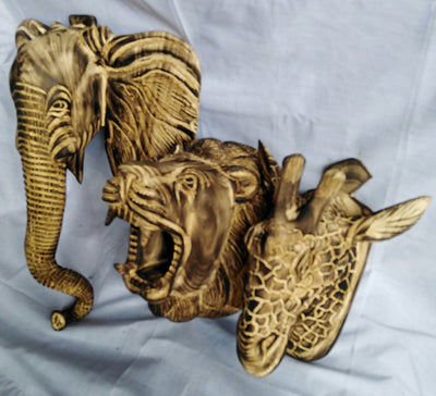 Wholesale Handmade Antique wooden Animal Wall Decor.Wall Hanging Decor.Giraffe head art.1 piece of your Choice.Christmas Handmade Gifts