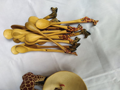 Wholesale. Two Handmade wooden Drinking Animal Bowls. Drinking Giraffe Easter Bowls. Customised Gift items. Wildlife Drinking water Bowls.