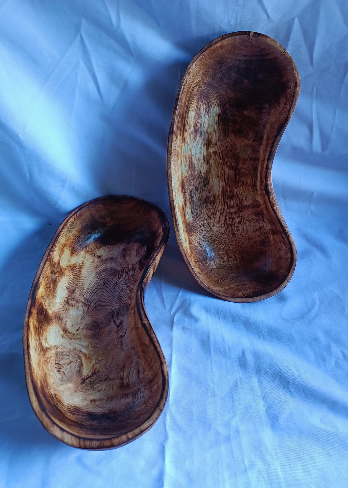Wholesale Supply.Handmade  Curved 12 " Wooden Bowl Set of 5. The Pod Bean Dough Bowls. Diy candle Making kit. Art Decor Bowls.Gift Bowls