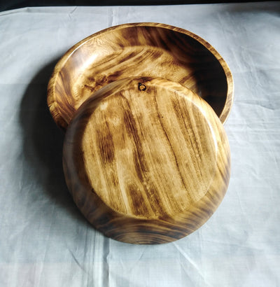 Wholesale. Handcarved Gorgeous Round Wooden Stackable plate Dough Bowls Bundles of 5. Candle Bowls.