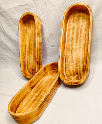 The Perfect Candle Dough bowls /New and Improved Wooden Dough Bowl for Candles set of 7/ woody stained 11x4x2 inches Farmhouse Decor Gift