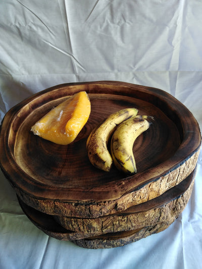 Handmade Antique Tree Trunk platter.Wood Turned Platter. Tree Trunk Chopping Board. Wooden Serving Disc Plate. Wood Bread meat Serving Tray.